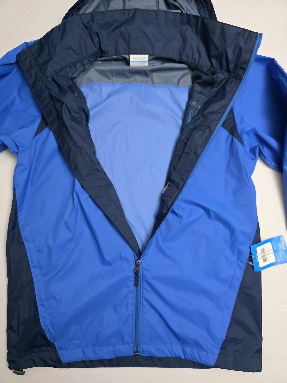 Columbia Waterproof Blue Hooded Rain Jacket